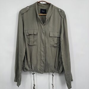 Rails Sage Green Long Sleeve Gauze Collins Military Jacket Size Medium